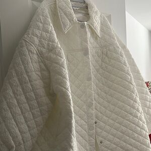 Topshop Quilted White Jacket